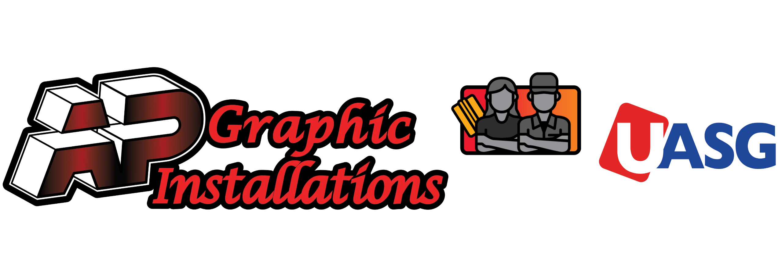 AP Graphic Installations logo with 3M and UASG